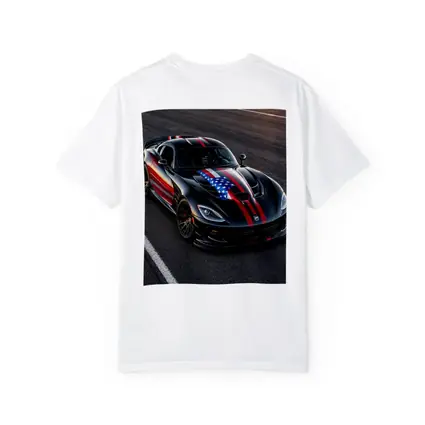 Black Dodge Viper American Flag Race Track