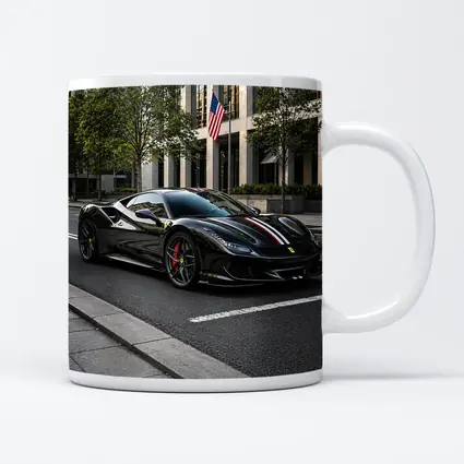 Black Ferrari F8 Tributo Urban Street Scene