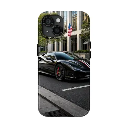 Black Ferrari F8 Tributo Urban Street Scene