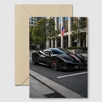 Black Ferrari F8 Tributo Urban Street Scene