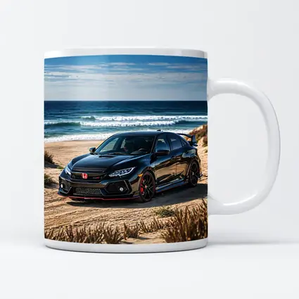 Black Honda Civic Type R Beach