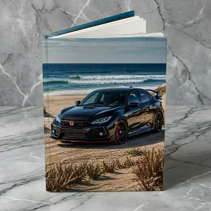Black Honda Civic Type R Beach