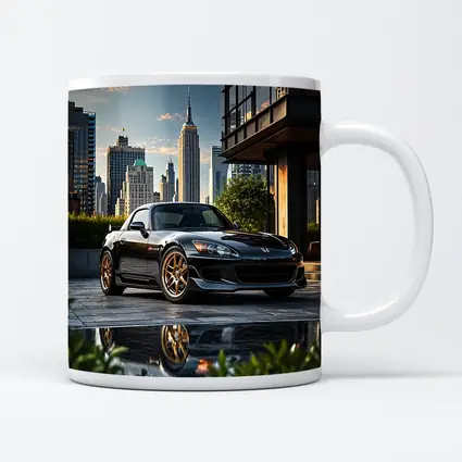 Black Honda S2000 City Skyline Scene