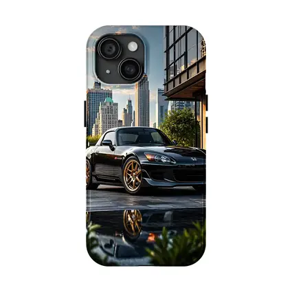 Black Honda S2000 City Skyline Scene