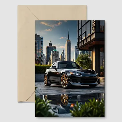 Black Honda S2000 City Skyline Scene