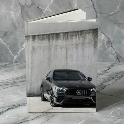 Black Mercedes AMG E Class Mountain Background