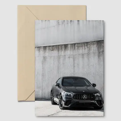 Black Mercedes AMG E Class Mountain Background