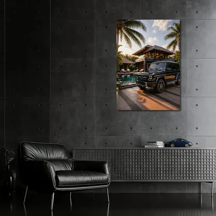 Black Mercedes G Class Tropical Villa