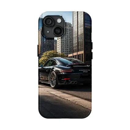 Black Porsche 911 Turbo City Street