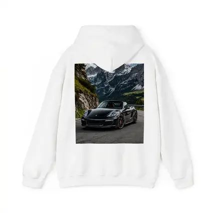 Black Porsche Boxster on Alpine Mountain Road