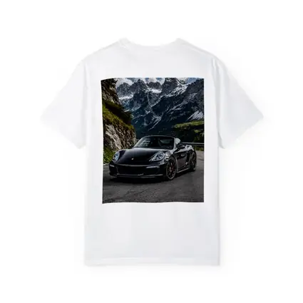 Black Porsche Boxster on Alpine Mountain Road