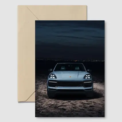 Porsche Cayenne Front View Night Desert