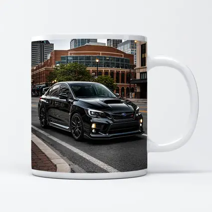 Black Subaru WRX STI Downtown City Street
