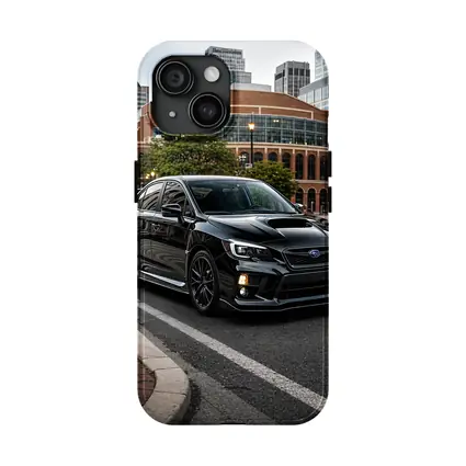Black Subaru WRX STI Downtown City Street