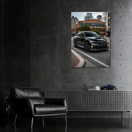 Black Subaru WRX STI Downtown City Street