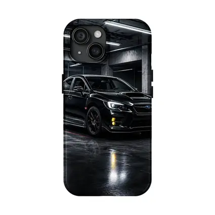 Black Subaru WRX STI Dark Garage
