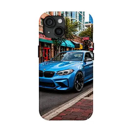 BMW M2 Blue Coupe City Street