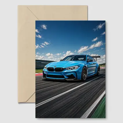 BMW M3 Blue Race Track Speed Art