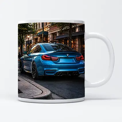 BMW M4 Blue Coupe City Street