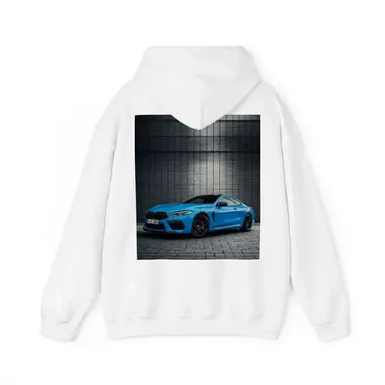 BMW M8 Blue Coupe Urban Wall Background