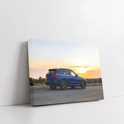 BMW X3 M Blue SUV Sunset Shot