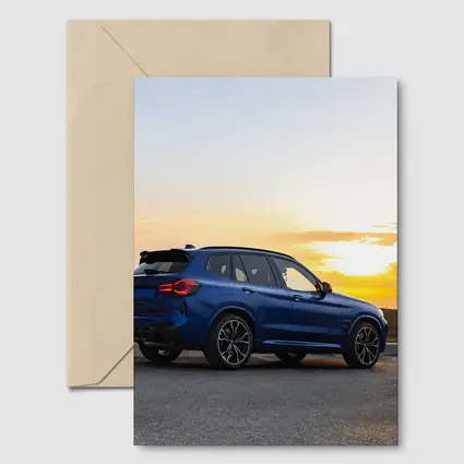 BMW X3 M Blue SUV Sunset Shot