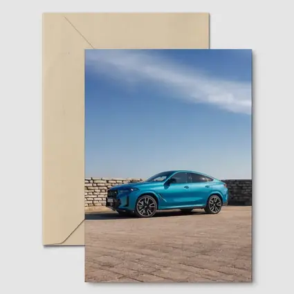 BMW X6 Blue Coupe SUV Outdoor Setting