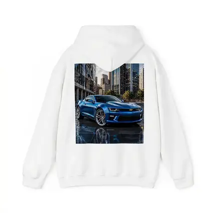Blue Chevrolet Camaro SS City Background