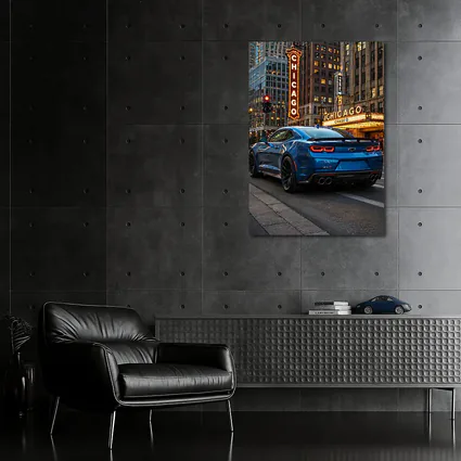 Chevrolet Camaro ZL1 Blue Chicago Street