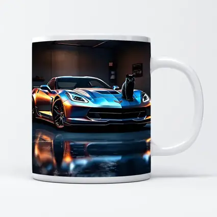 Chevrolet Corvette Black Cat Garage Night