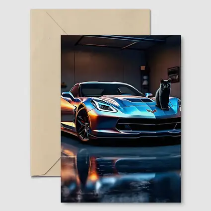 Chevrolet Corvette Black Cat Garage Night