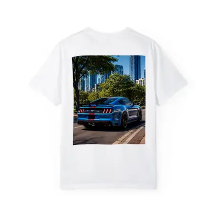 Blue Ford Mustang GT City Street