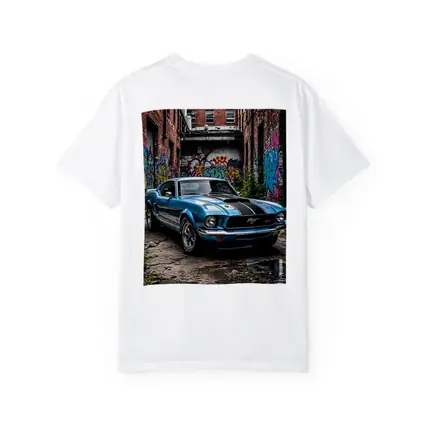 Ford Mustang Classic Blue Urban Graffiti Alley