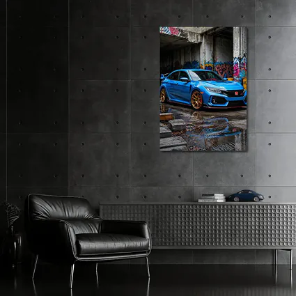 Honda Civic Type R Blue Urban Setting