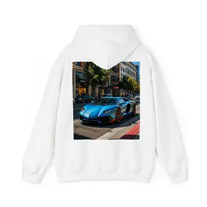Blue Lamborghini Aventador City Street Scene