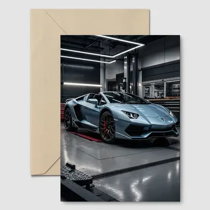 Lamborghini Aventador Silver Inside Dark Garage