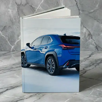Lexus UX Blue SUV Winter Snow Landscape