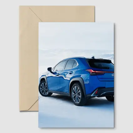 Lexus UX Blue SUV Winter Snow Landscape