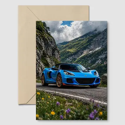 Lotus Elise Blue Sports Car Mountain Road