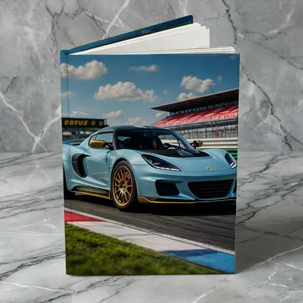 Lotus Emira Light Blue On Racing Track