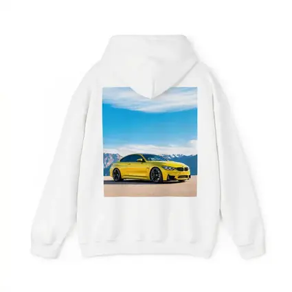 BMW M4 Yellow Parked Mountain Skyline