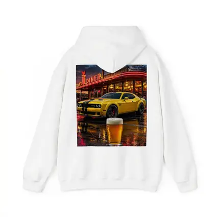 Yellow Dodge Challenger SRT Hellcat Retro Diner