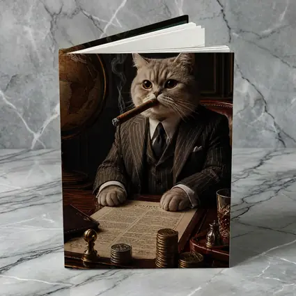 Boss Cat Godfather Suit Cigar Office