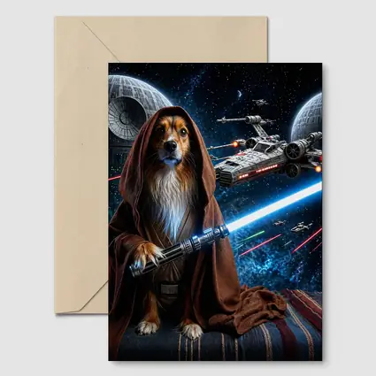 Shetland Sheepdog Jedi Knight Epic Space Battle