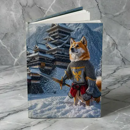 Shiba Inu Knight Warrior Snowy Japanese Castle