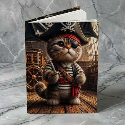 Pirate Cat On Wooden Ship Deck