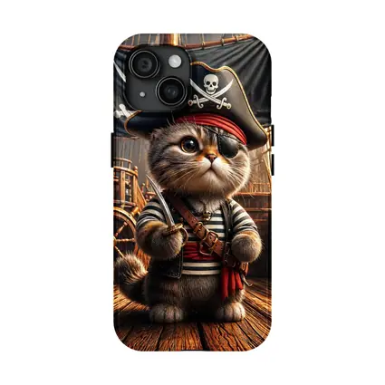 Pirate Cat On Wooden Ship Deck