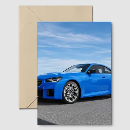 BMW M2 Coupe Blue Sunny Day Setting