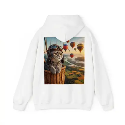 Scottish Fold Cat Hot Air Balloon Adventure