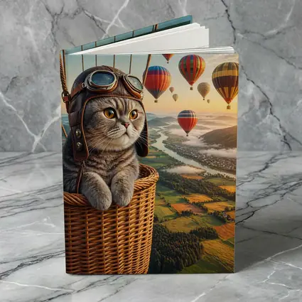 Scottish Fold Cat Hot Air Balloon Adventure